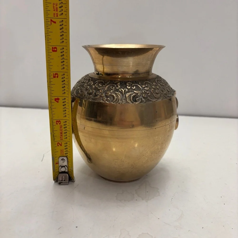 Vintage brass pot vase decor